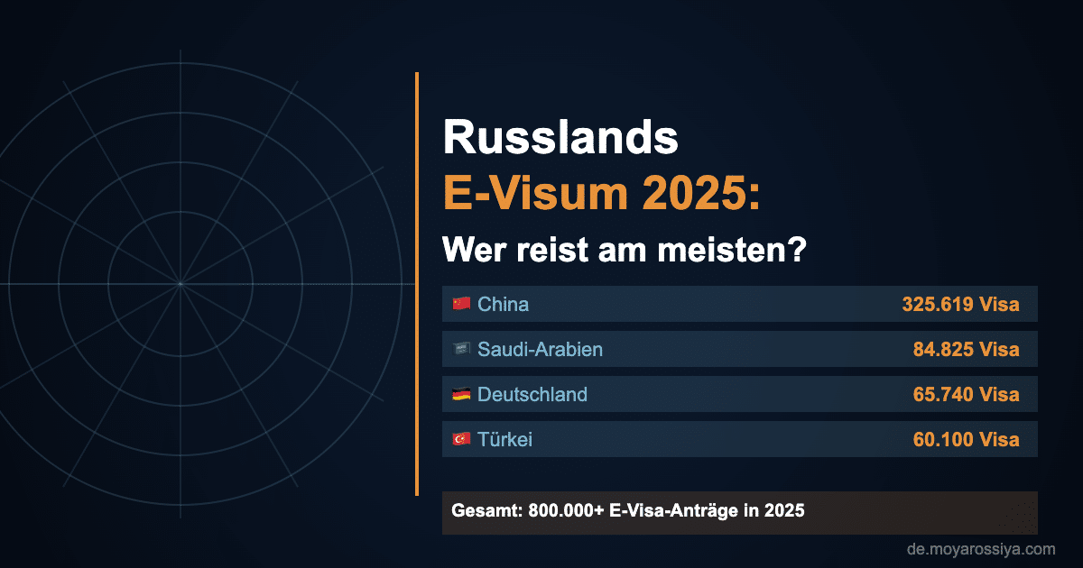 Infografik: Top-Länder nach E-Visum-Anträgen für Russland 2025