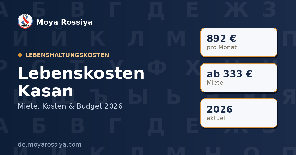 Lebenshaltungskosten in Kasan 2026 | Moya Rossiya