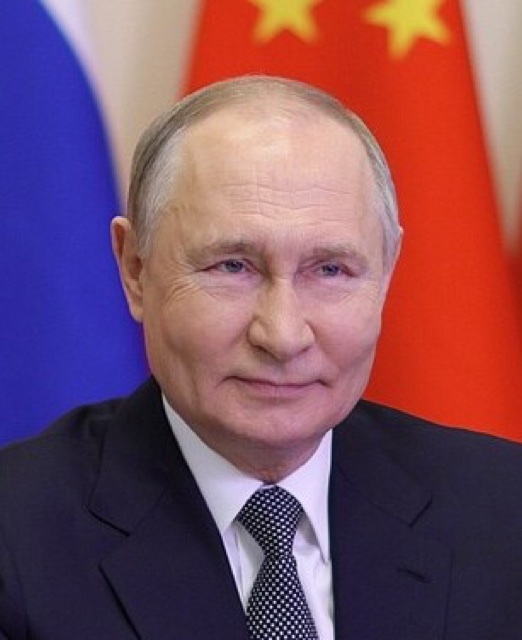 Porträtaufnahme des russischen Präsidenten Wladimir Putin, offizielles Kremlfoto 2025