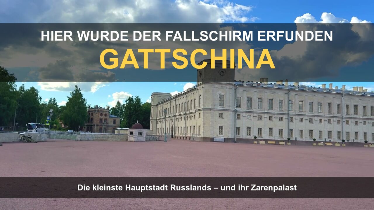 Der Große Gattschina-Palast von der Parade-Wiese aus – Videoporträt der Hauptstadt des Leningrader Gebiets