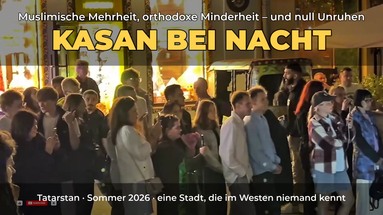 Abendliches Straßenleben in Kasan, der Hauptstadt Tatarstans