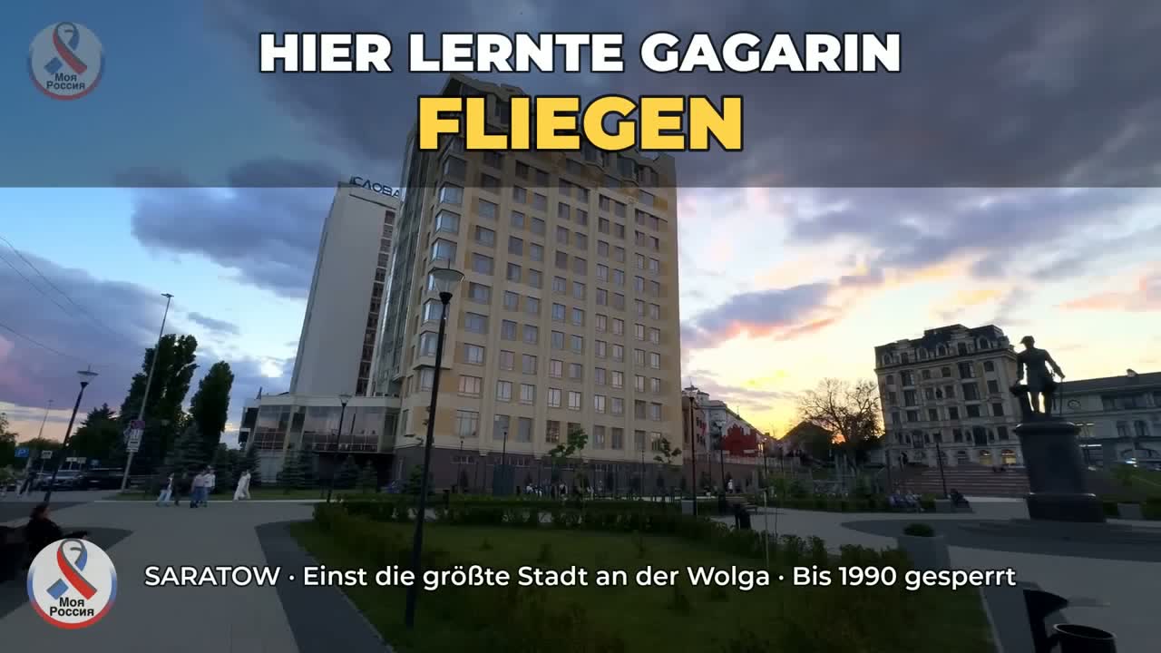 Saratow an der Wolga: Blick über den Kirow-Prospekt bei Sonnenuntergang – Videoporträt der Wolgastadt