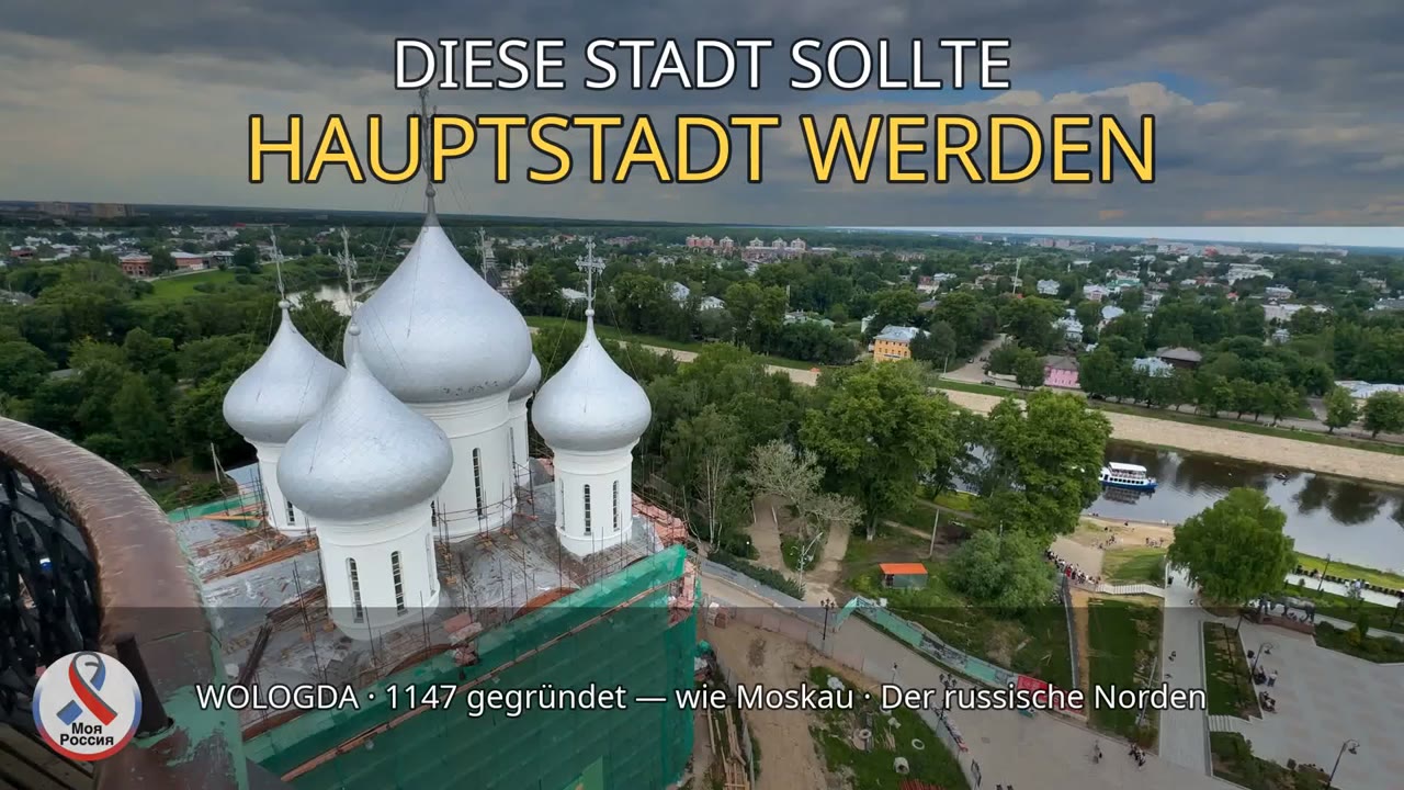 Der Kreml von Wologda mit der Sophienkathedrale aus der Vogelperspektive