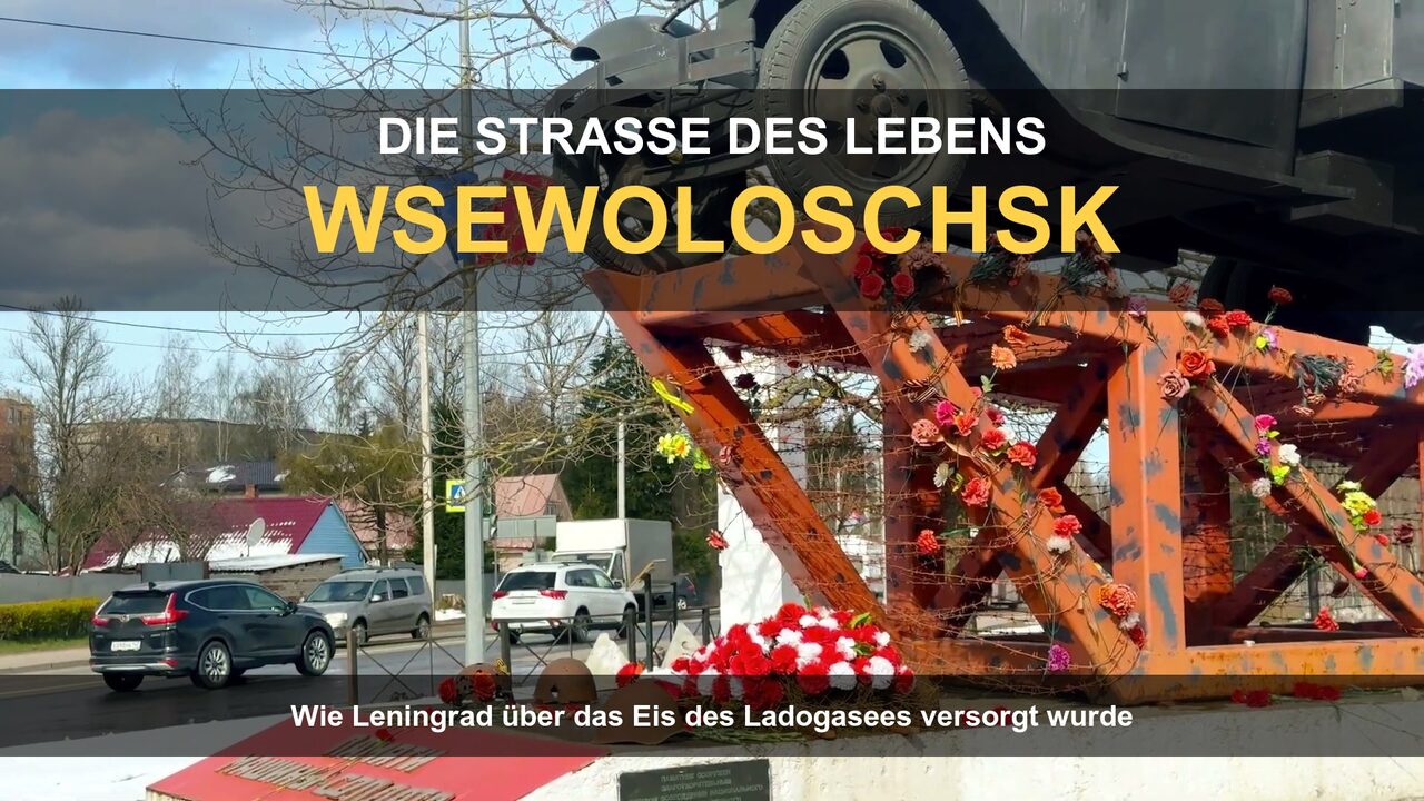 Der Lastwagen GAZ-AA als Denkmal an der Straße des Lebens in Wsewoloschsk